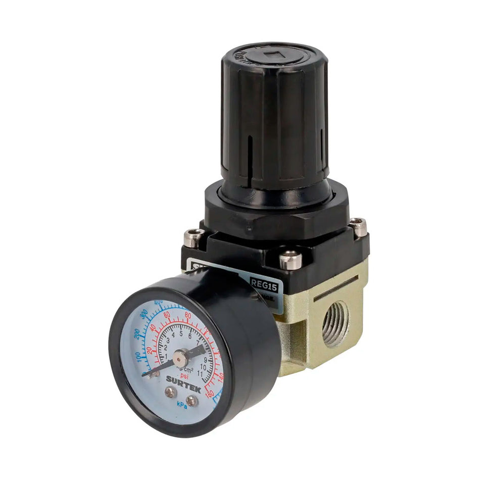 Regulador de aire con manómetro 150PSI Surtek REG15