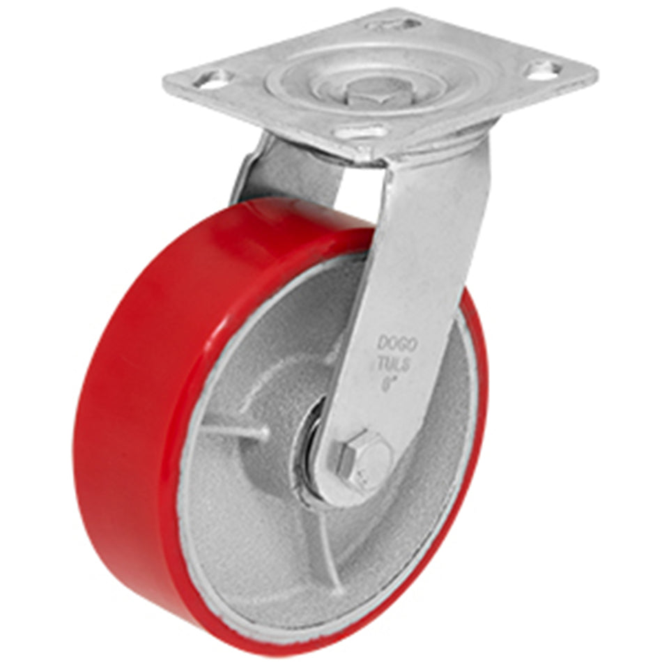 RODAJA FIERRO PU ROJO GIRATORIA 6" DOGOTULS ZF5064