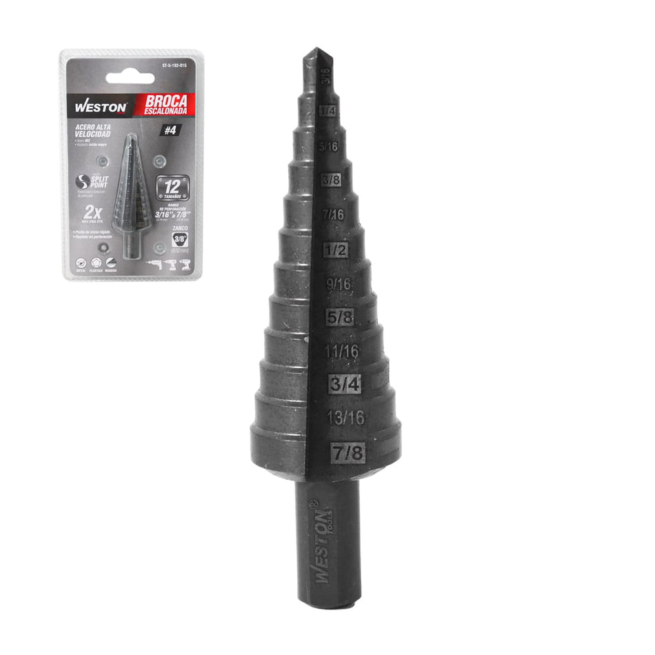 BROCA ESCALONADA M2 #4 3/16 - 7/8, WESTO