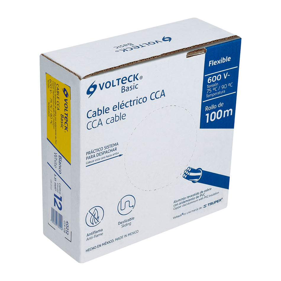 Rollo de 100 metros de cable THW CCA 12