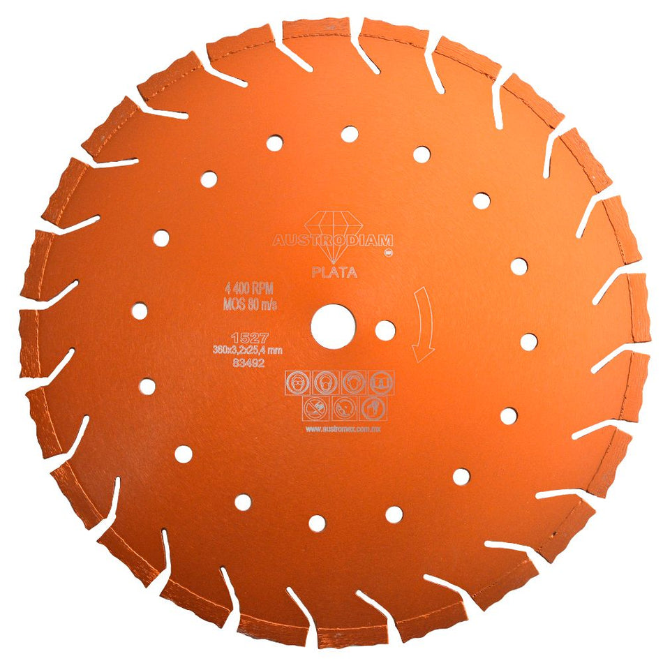 Disco de diamante de 350 x 3.2 x 25.4 mm