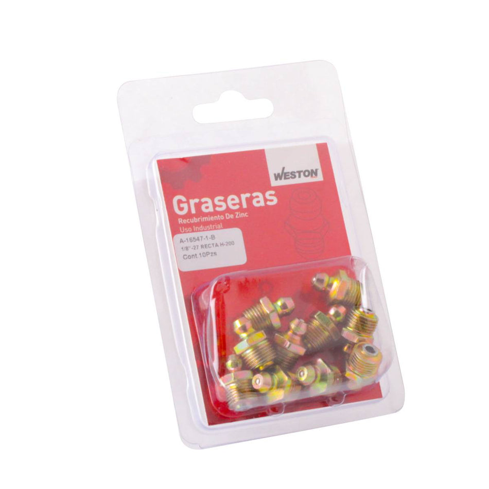 GRASERA 1/8-27 NPT RECTA H-200 BLISTER D