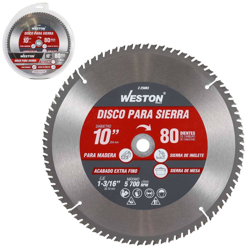 DISCO PARA SIERRA CIRCULAR P/MADERA 10 X