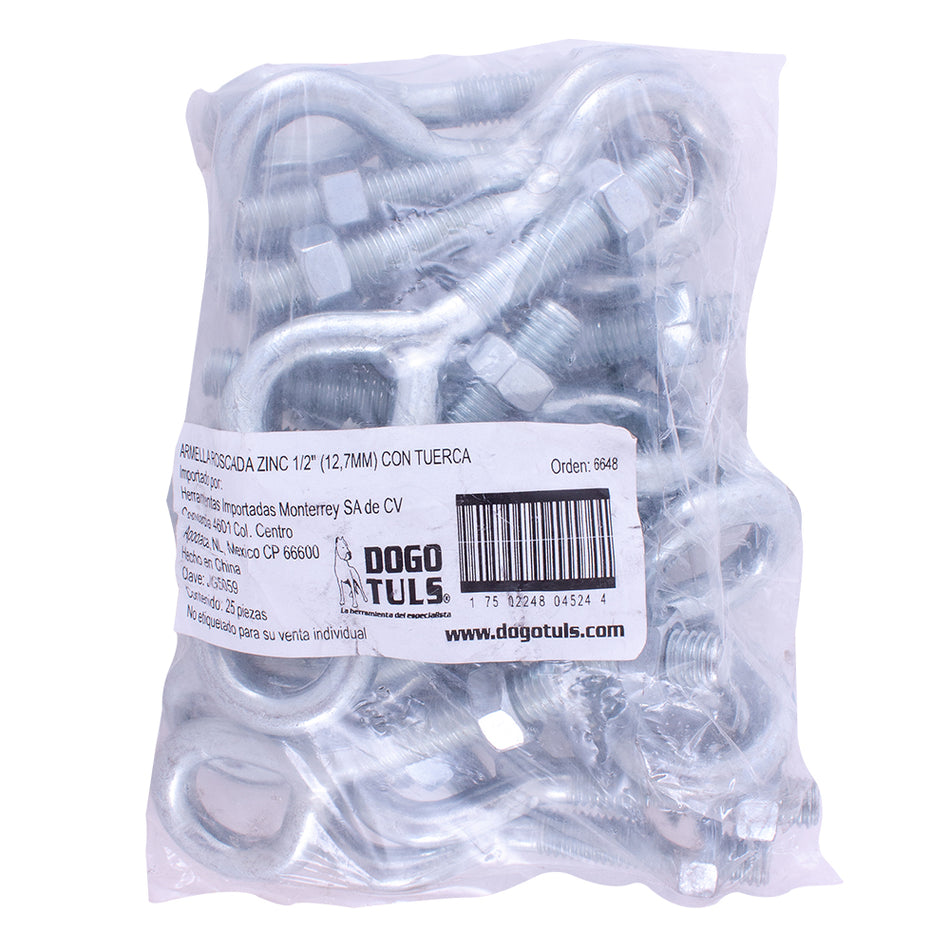 ARMELLA ROSCADA ZINC 1/2" C/TUERCA DOGOTULS JG5059