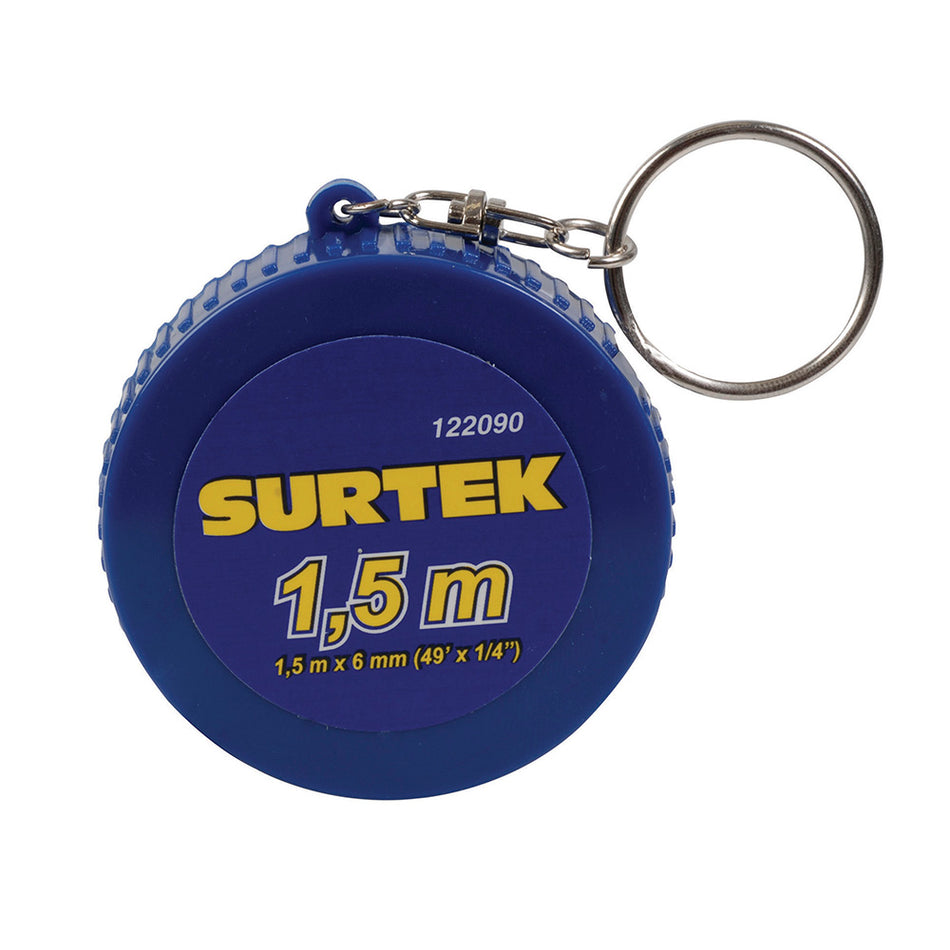Llavero de mini flexómetro cinta plástica 1.5 m Surtek 122090