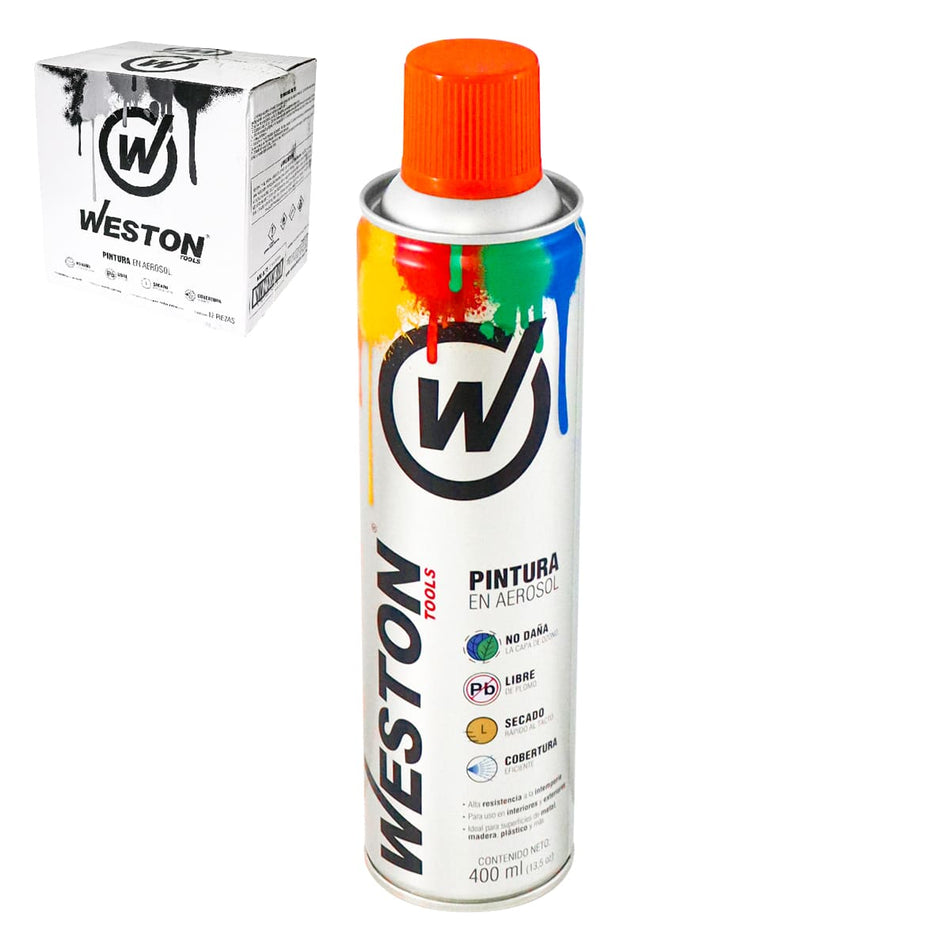 PINTURA AEROSOL NARANJA 400ml (Precio x