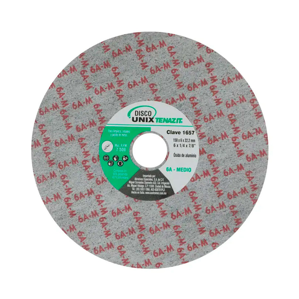 Disco unix de óxido de aluminio grano me