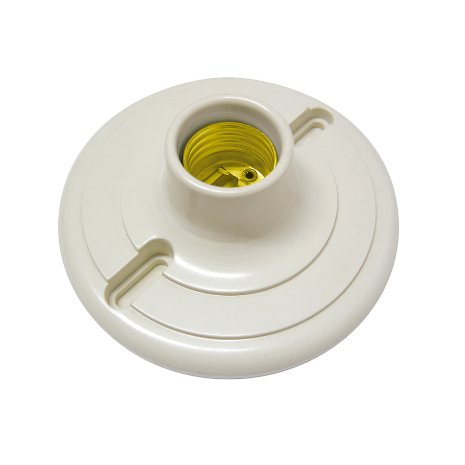 Portalámpara redonda de baquelita para techo 4", color blanco Surtek 136665