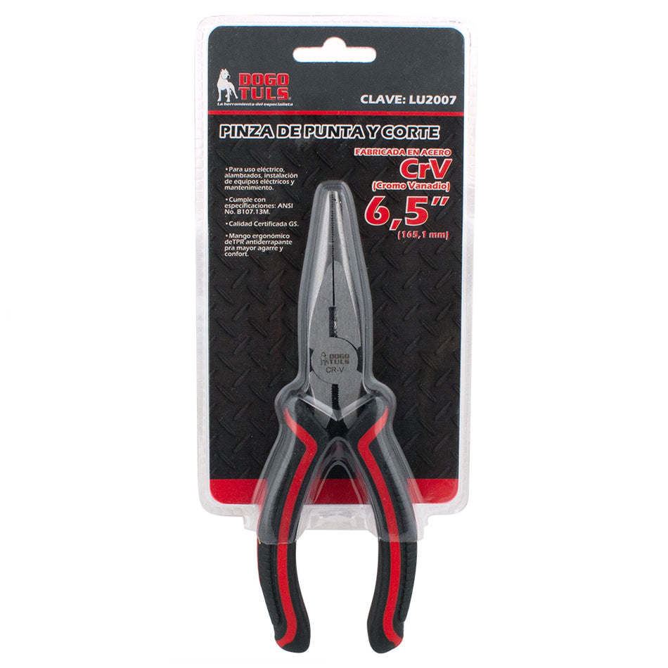 PINZA DE PUNTA Y CORTE CR-V 6,5" DOGOTULS LU2007