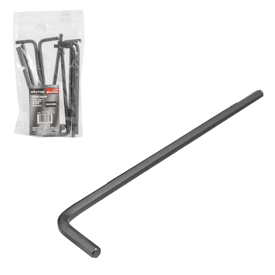 LLAVE HEX; L LARGA 5/32 (PRECIO X PZA -