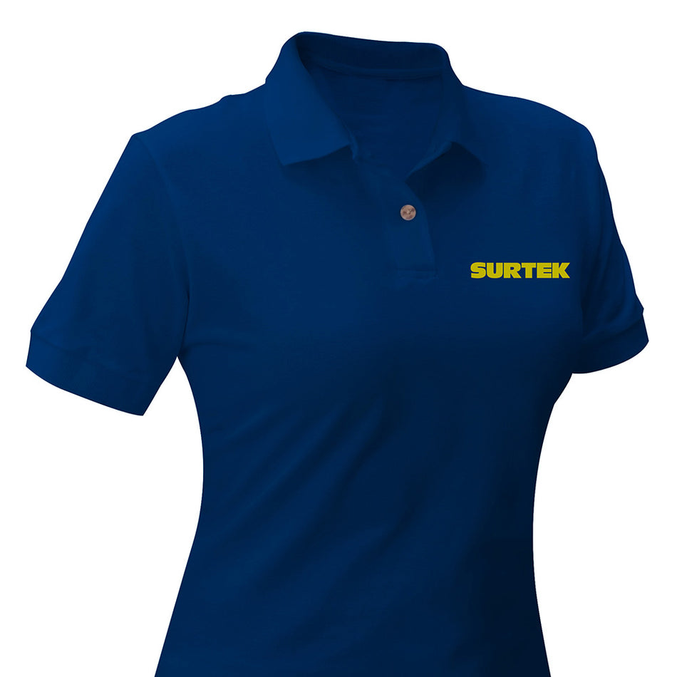 Playera tipo polo para dama color azul talla CH Surtek SPODZC