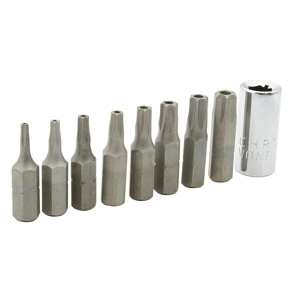 Juego de puntas torx de seguridad hexágono de 1/4", 9 piezas en blíster Surtek PFT9