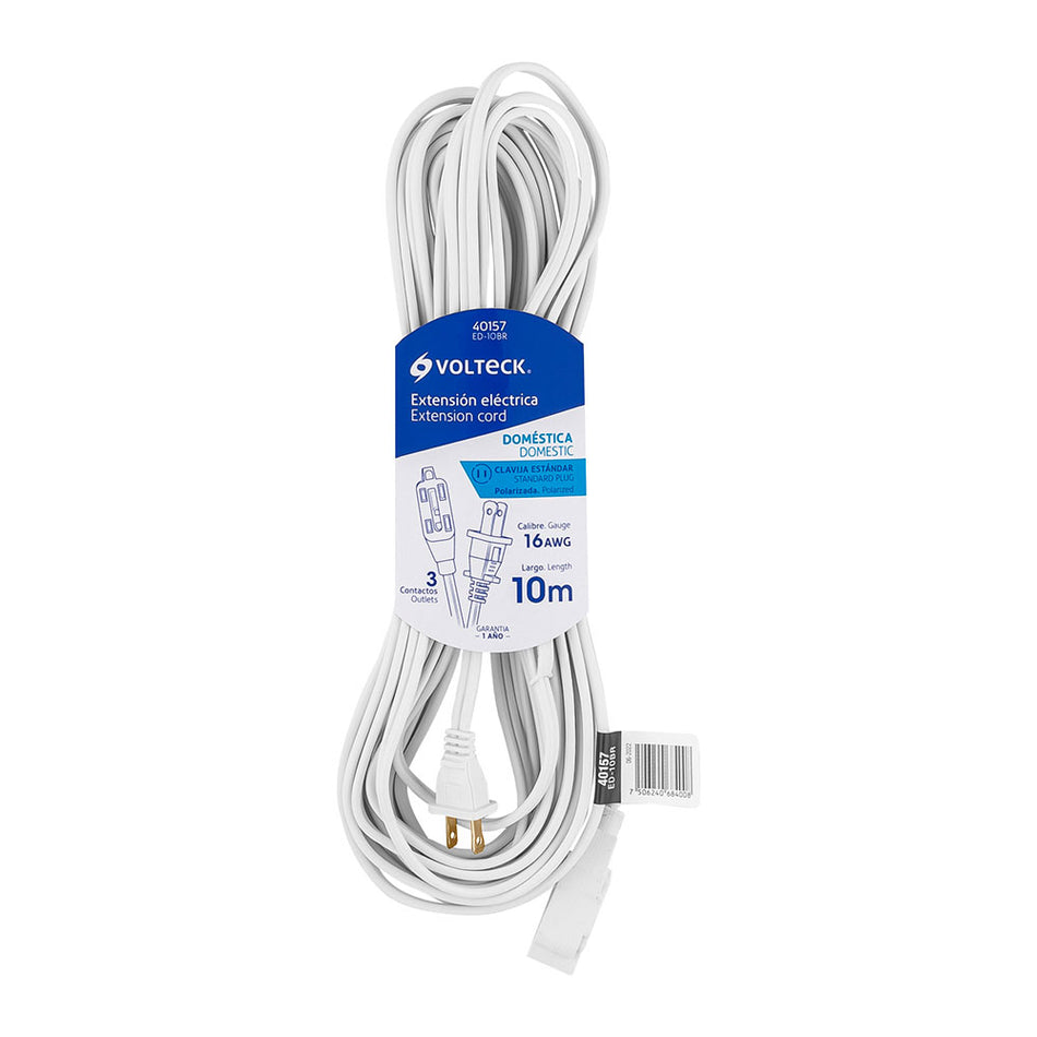 Extensión eléctrica doméstica 10 m blanc