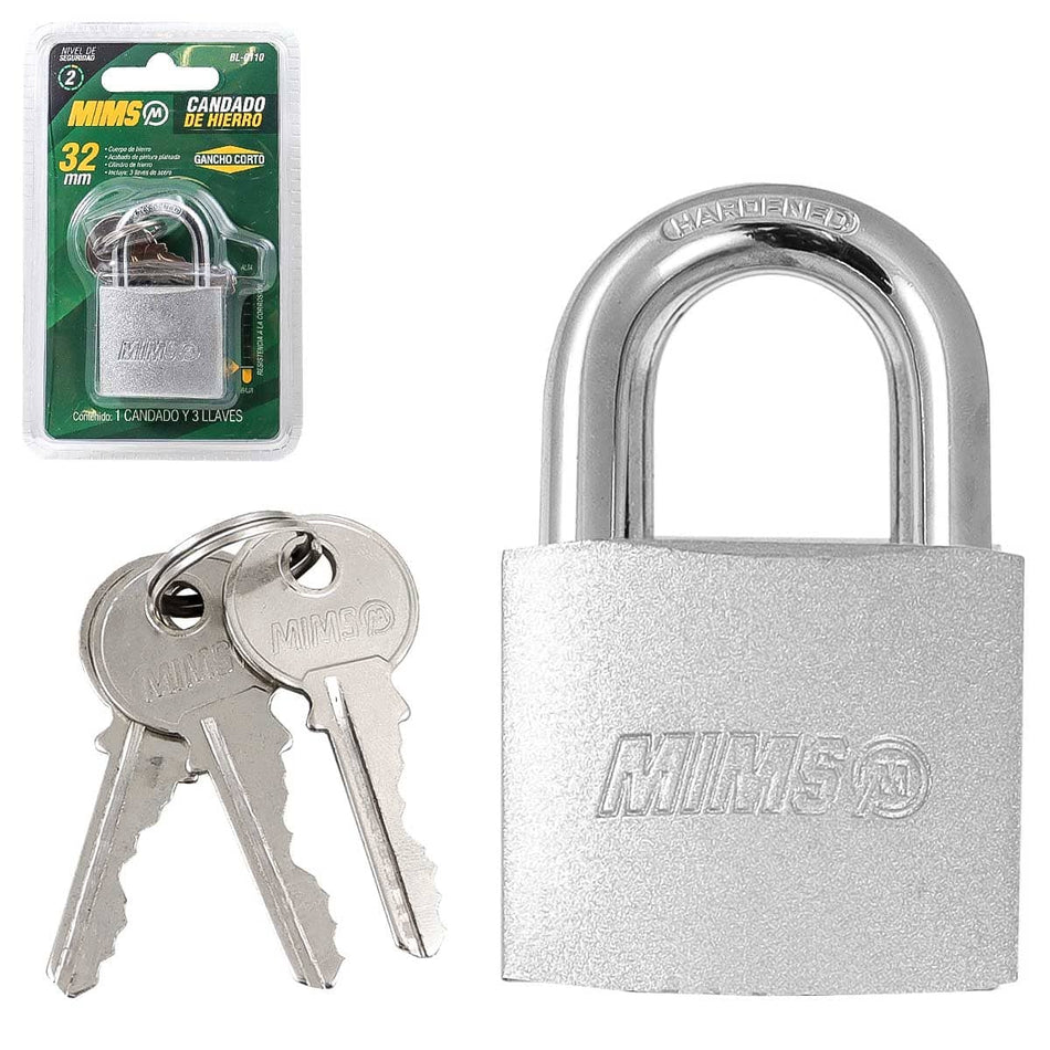 CANDADO DE HIERRO 32MM C/3 LLAVES (CAJA