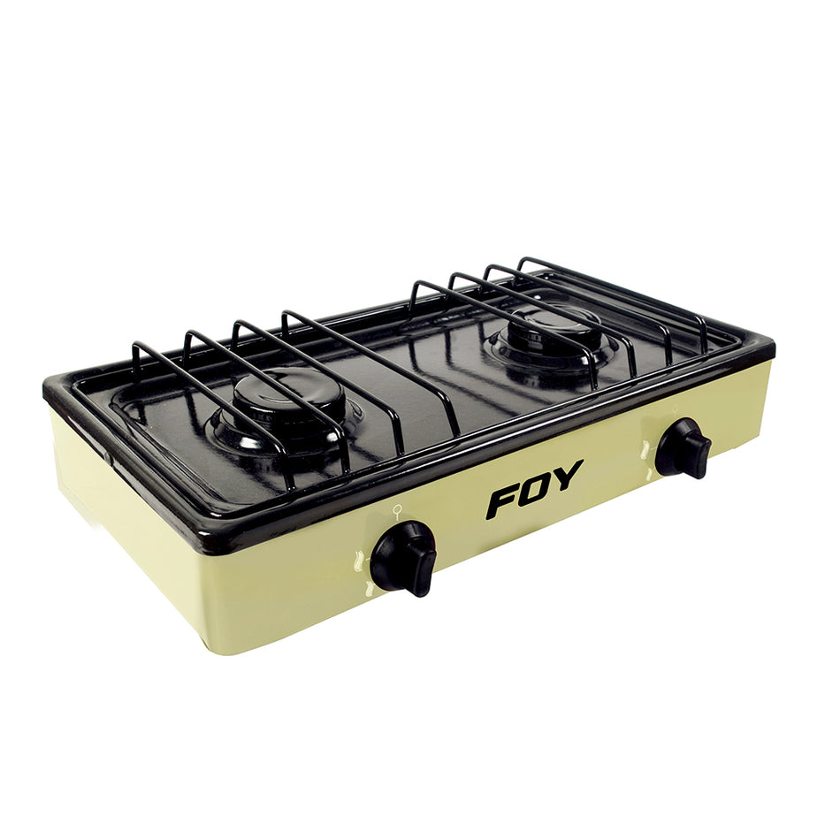 Estufa de gas 2 quemadores color beige Foy 144705