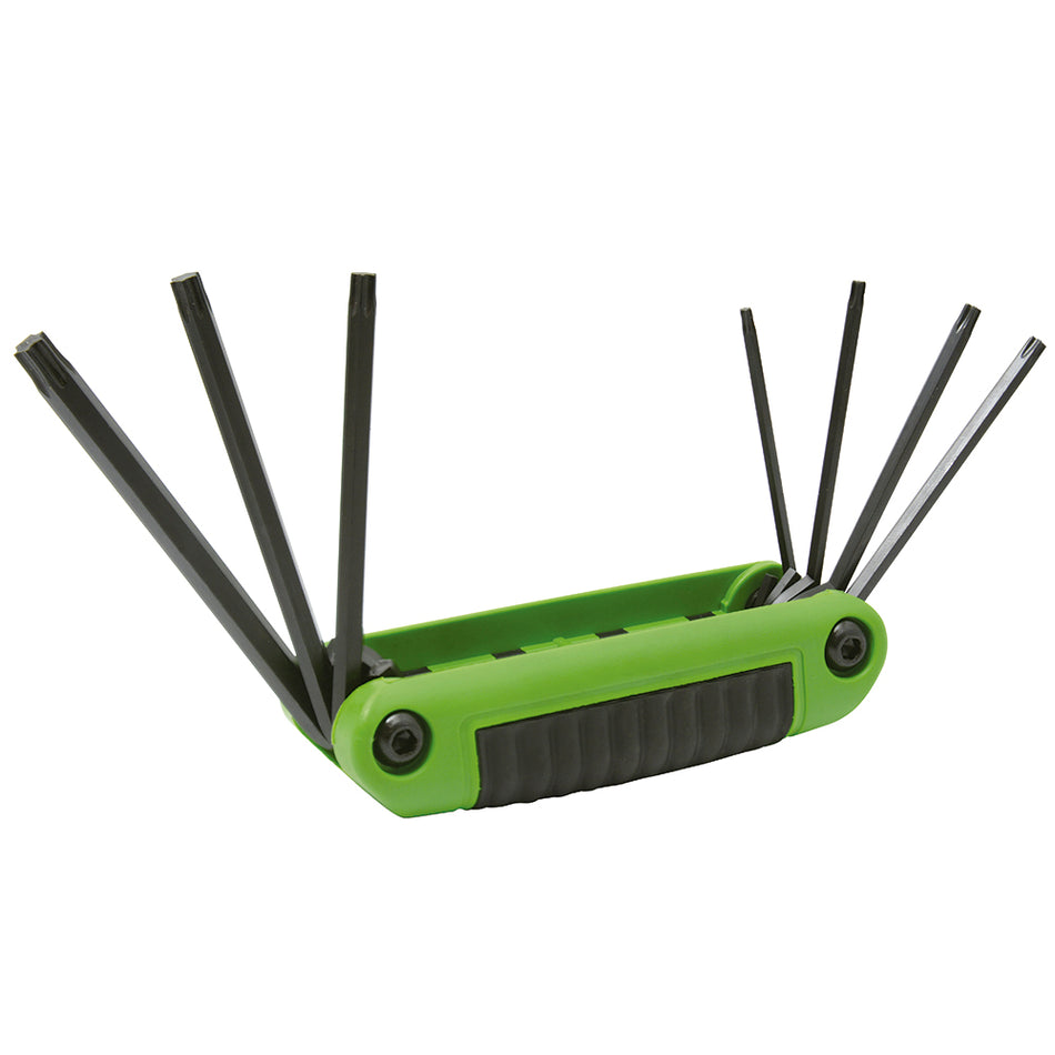 Juego de llaves hexagonales tipo navaja torx T10 a T40 estuche bimaterial, 7 pz Urrea 4977TX