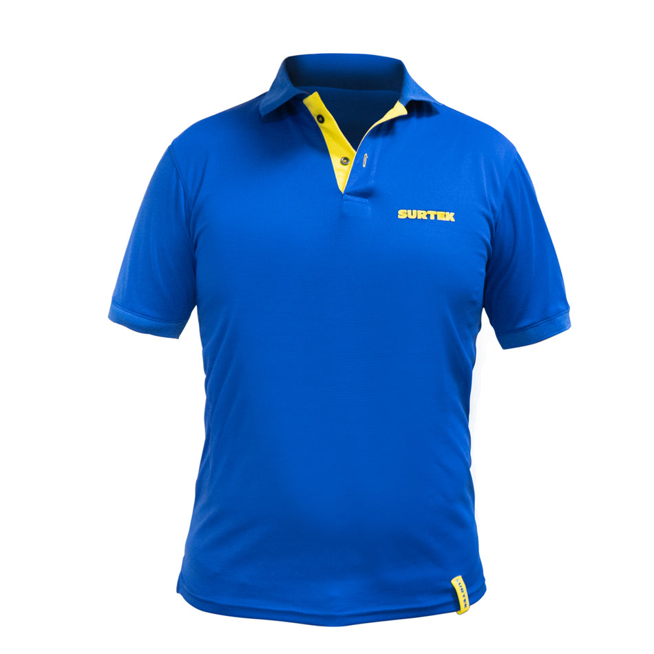Playera tipo polo dry fit para caballero color azul talla XL Surtek PFX