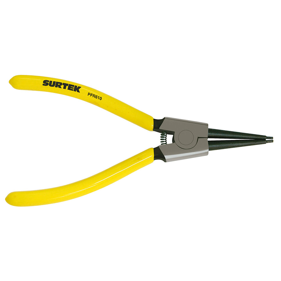 Pinza para anillos de retención fijas externo 1.8 mm ángulo de 0° doble mango de vinil Surtek PFR610