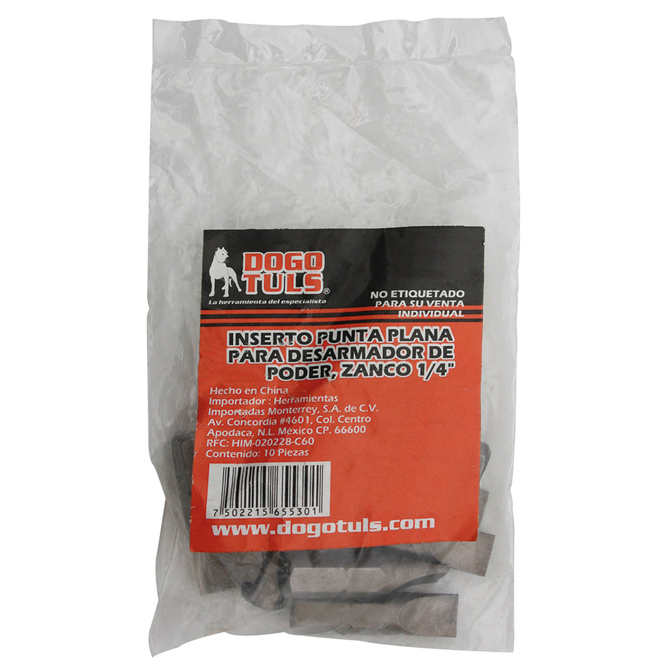 INSERTOS PUNTAS PLANAS 10-12 25mm ZN 1/4 DOGOTULS KL2161