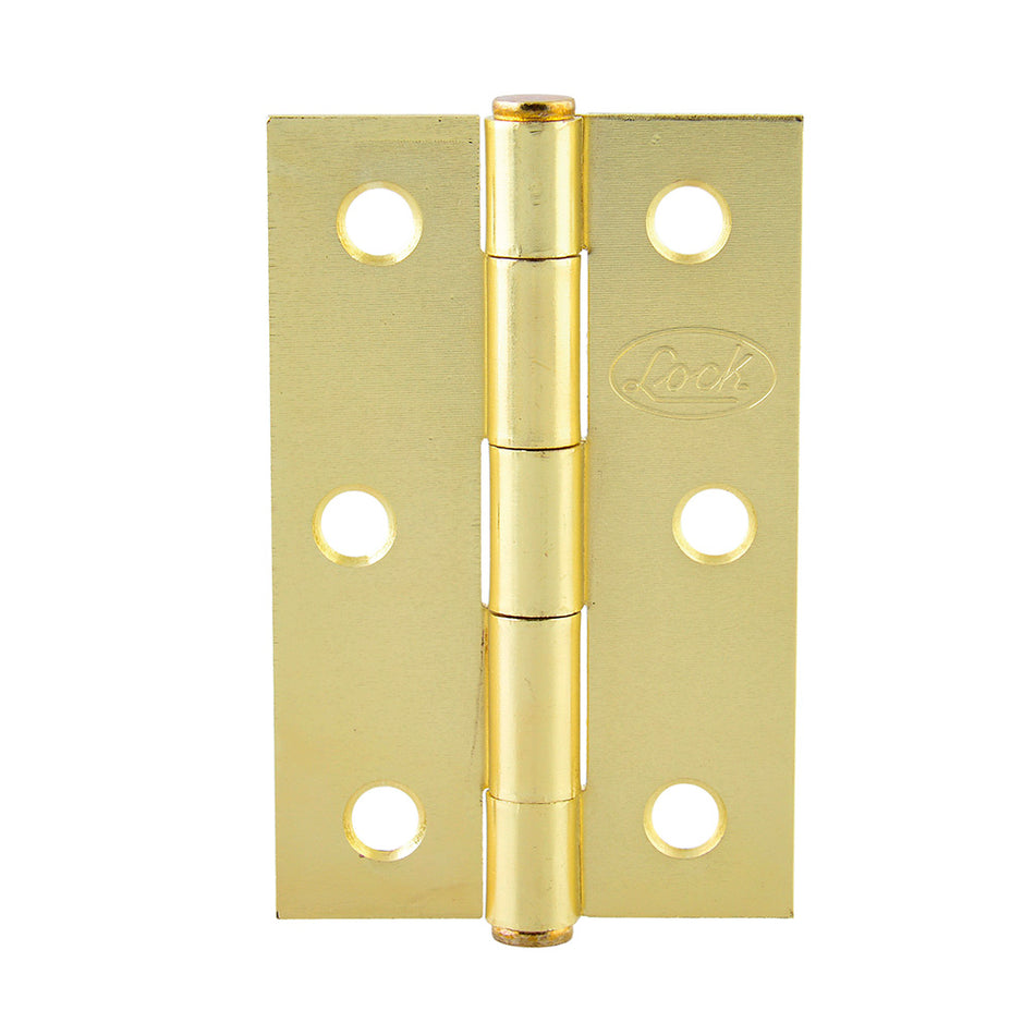 Bisagra alargada perno remachado de acero latón brillante 2.5" x 1.81" Lock LBA25LB