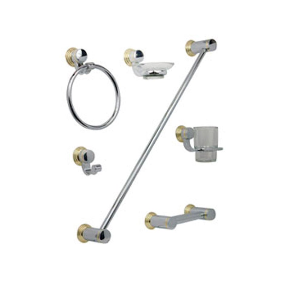 JGO.ACCESORIOS P/BAÑO LATON-CROMO ( CORI