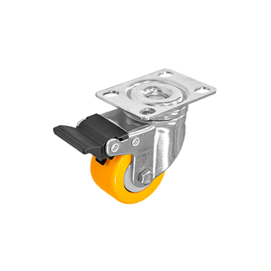 RODAJA PU AMARILLO CROMADA GIRA/FRENO 2" DOGOTULS ZF5286