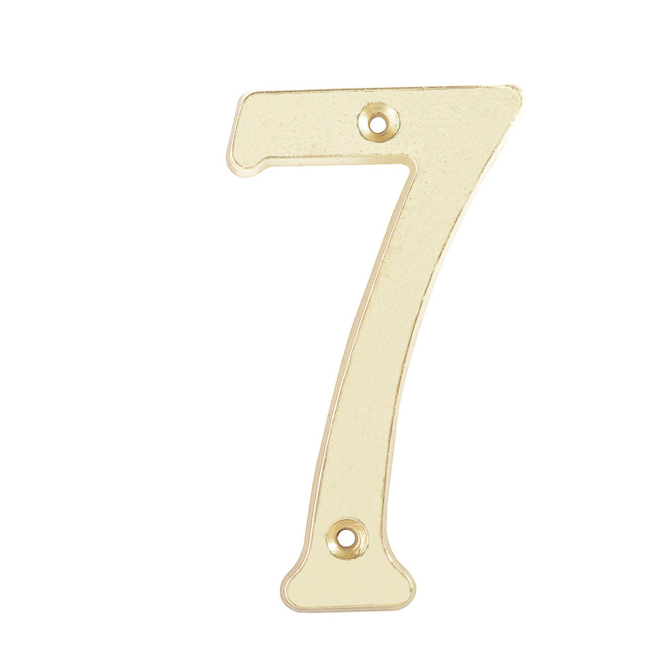 Número 7 slim 4" latón brillante Lock L6807LB