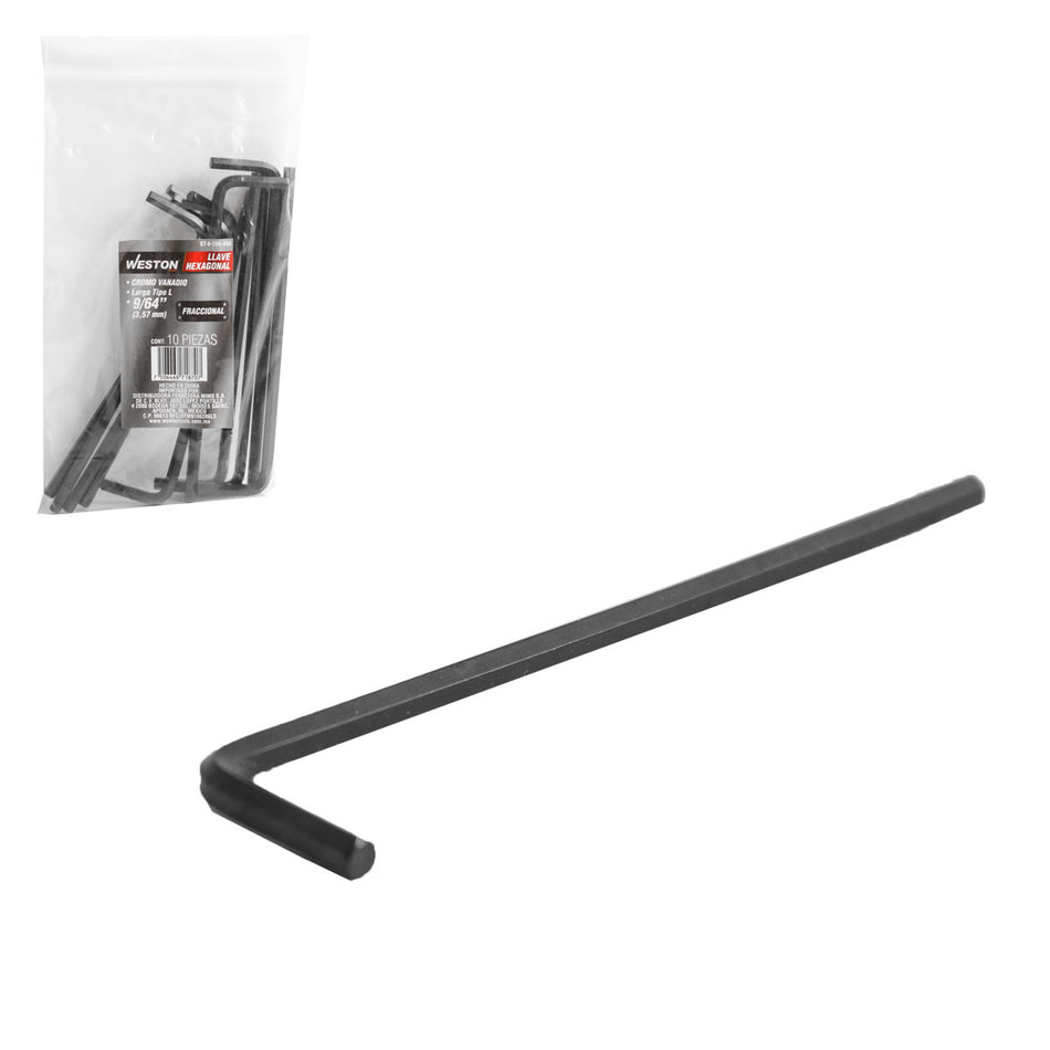 LLAVE HEX; L LARGA 9/64" (PRECIO X PZA -