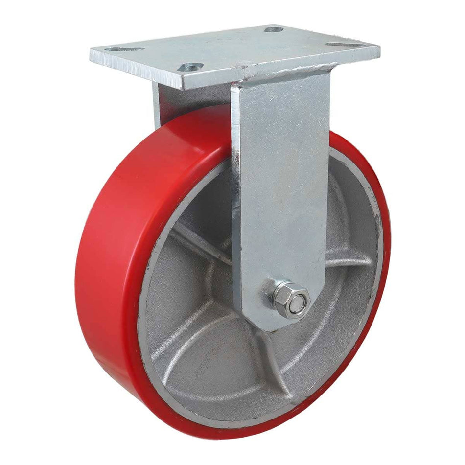 RODAJA FIERRO VACIADO C/PU ROJA FIJA 10"