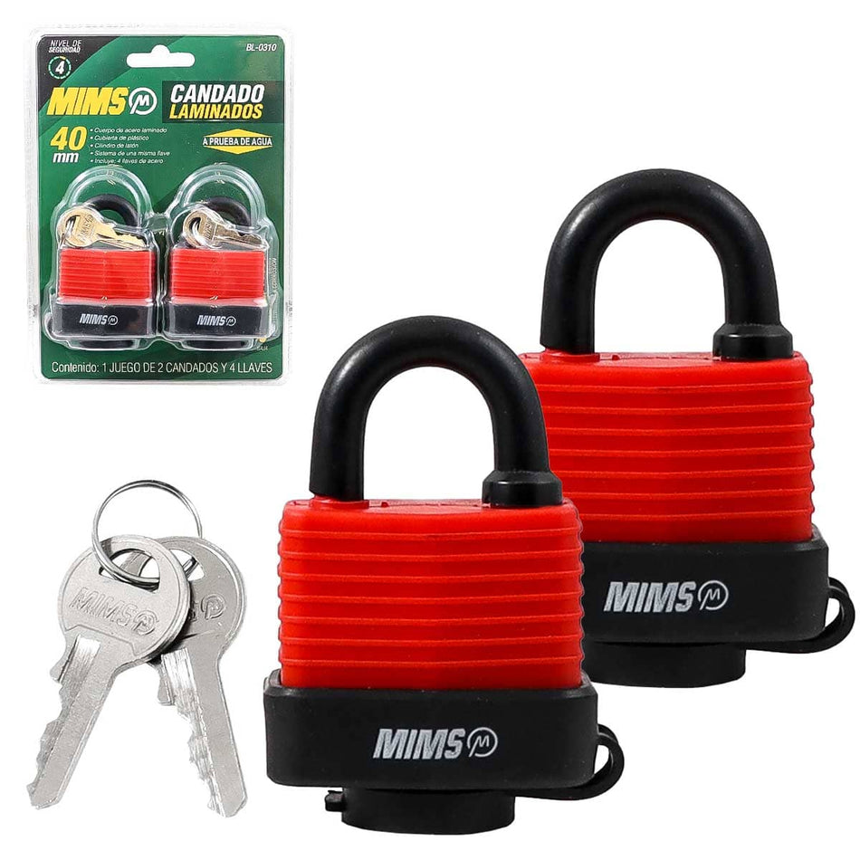 JGO 2PZS CANDADO ACERO PRUEBA AGUA CUERP