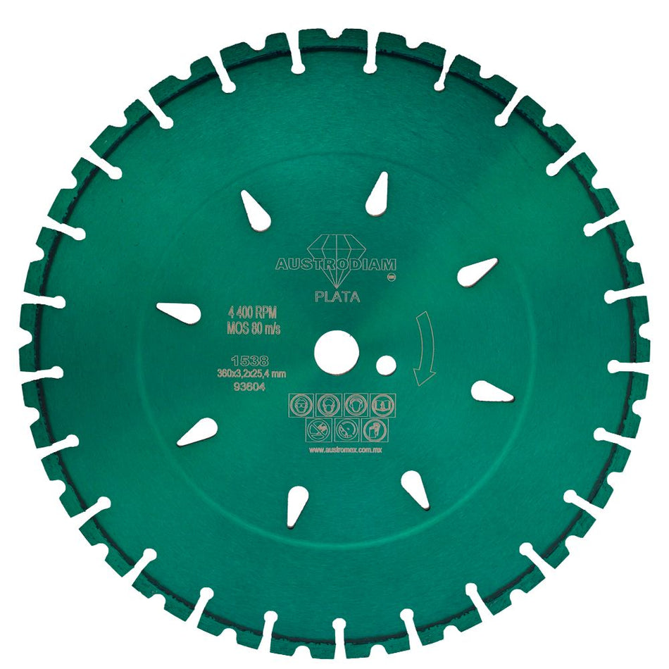 Disco de diamante de 350 x 3.2 x 25.4 mm