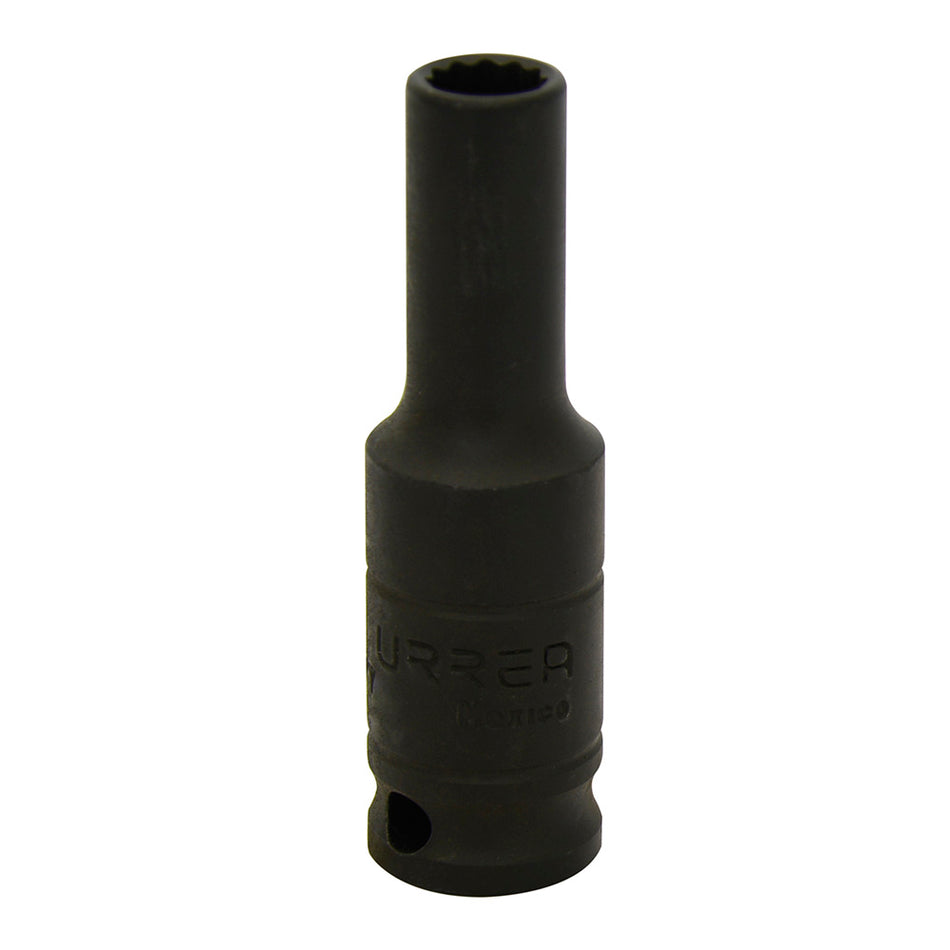 Dado de impacto largo cuadro de 3/8", 12 puntas, en pulgadas, 3/8" Urrea 7712
