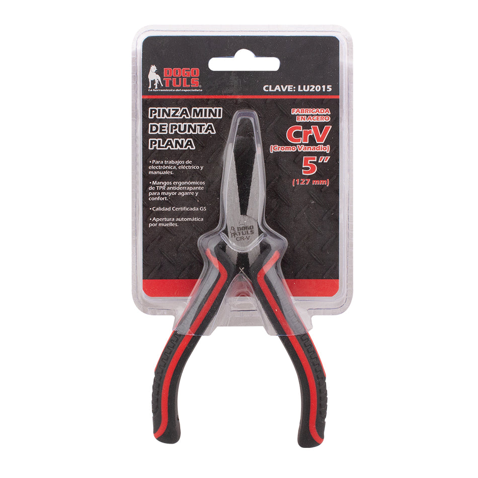 PINZA PUNTA PLANA MINI CR-V 5" DOGOTULS LU2015