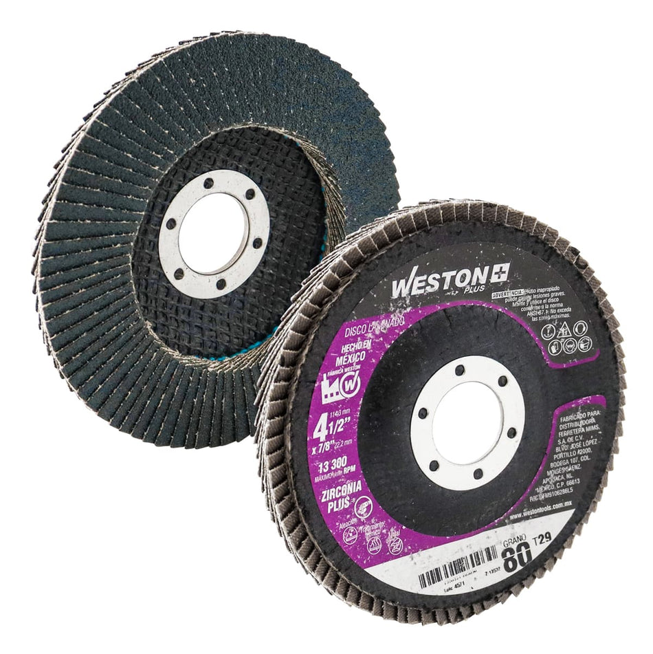 DISCO LAMINADO ZIRCONIO 4-1/2" G80 WP (P