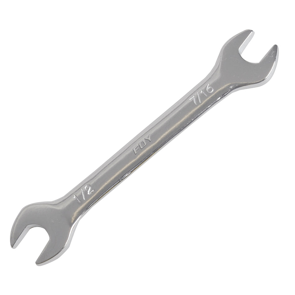 Llave española pulido espejo en pulgadas, 7/16" x 1/2" Foy ES1416