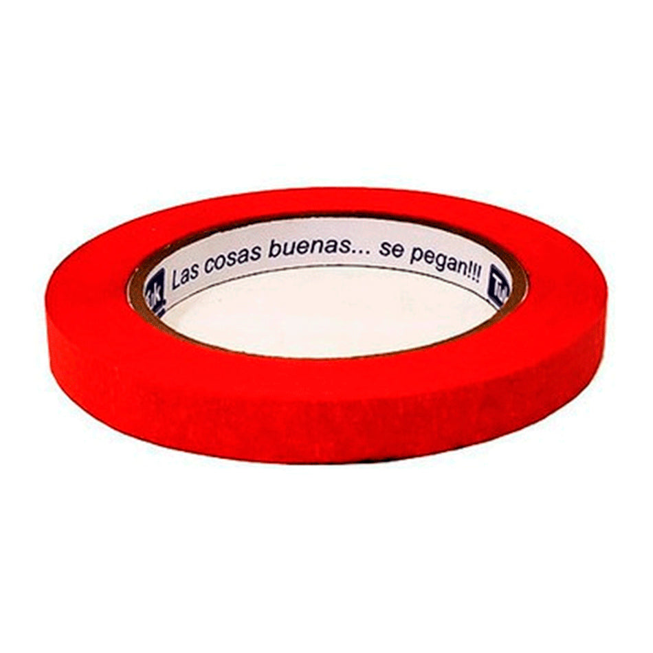 CINTA MASKING COLOR ROJO 12mm X 50mts #1 TUK 100510
