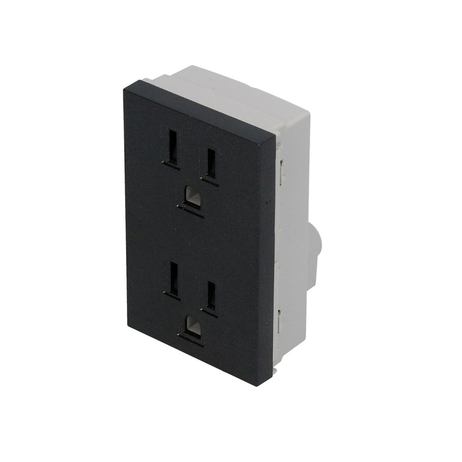 Contacto dúplex 1/1, línea Premium, color negro Surtek P612N