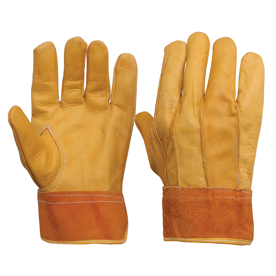 Guantes de piel de vacuno tipo operador con puño de carnaza unitalla Surtek 137413