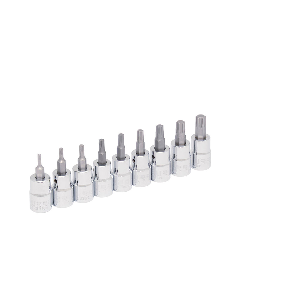 Juego de dados con punta torx cuadro de 3/8", 9 piezas Urrea 5239C