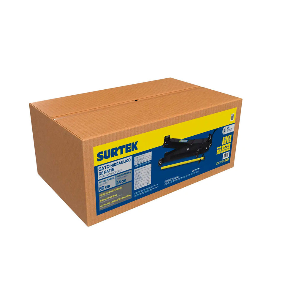 Gato hidráulico de patín con mango de grip plástico antiderrapante, 2 ton Surtek GPP2