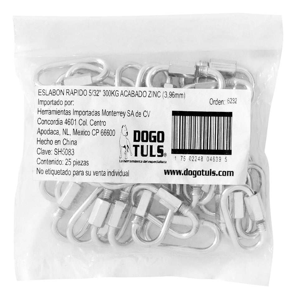 ESLABON RAPIDO 5/32" 300KG ACABADO ZINC DOGOTULS SH5083