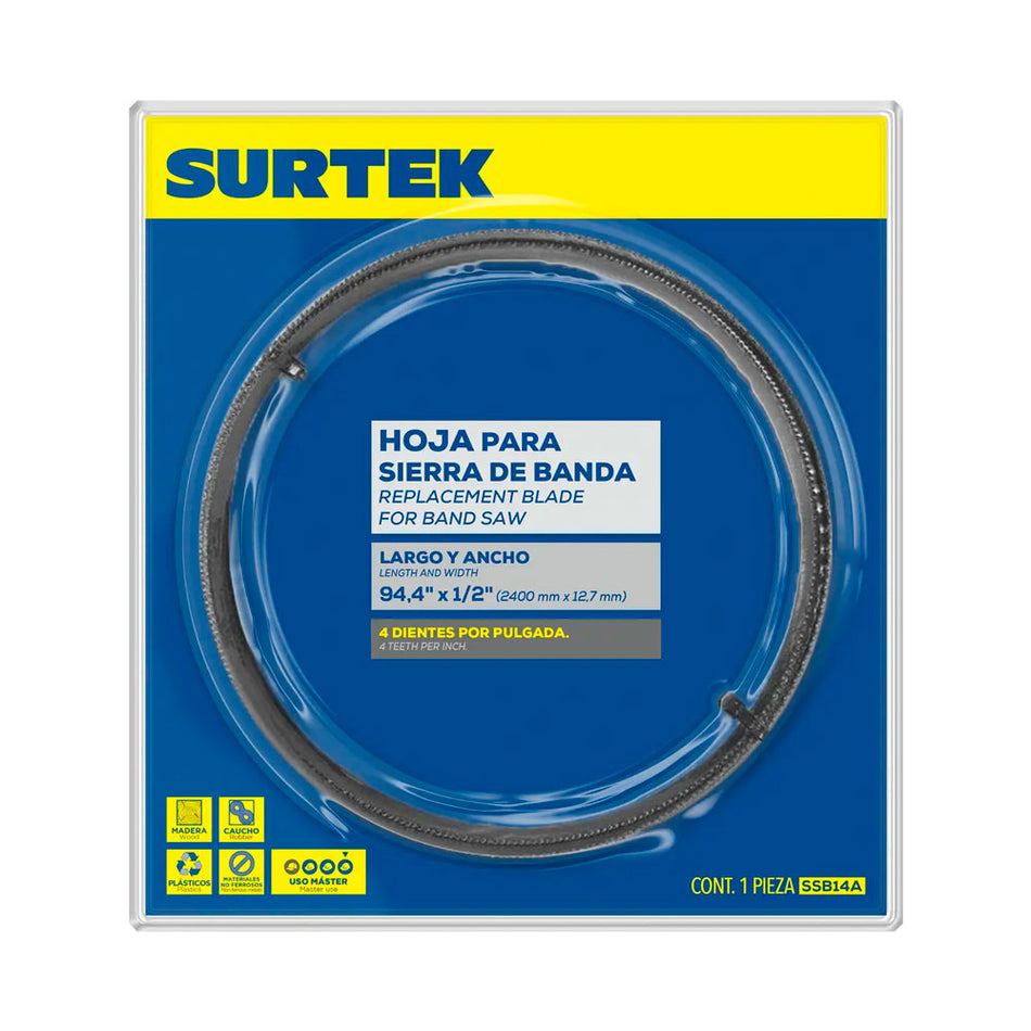 Hoja para sierra de banda 14" 3 dpp Surtek SSB14A