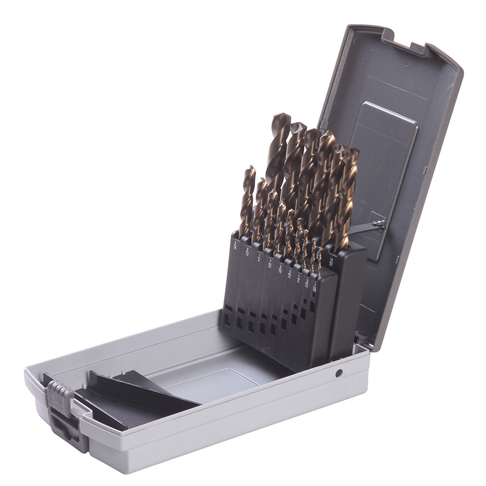 Juego de brocas con cobalto de acero de alta velocidad zanco recto, 15 piezas Urrea CO5115