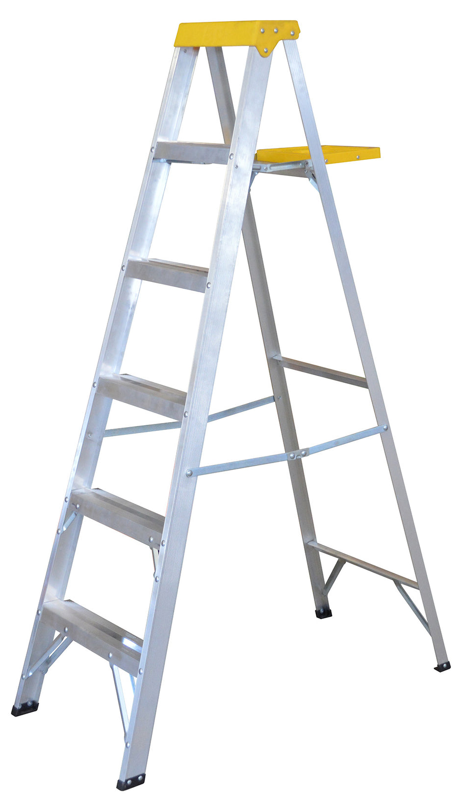 Escalera de tijera tipo III de aluminio y tapa plástica con 5 peldaños Surtek ET5