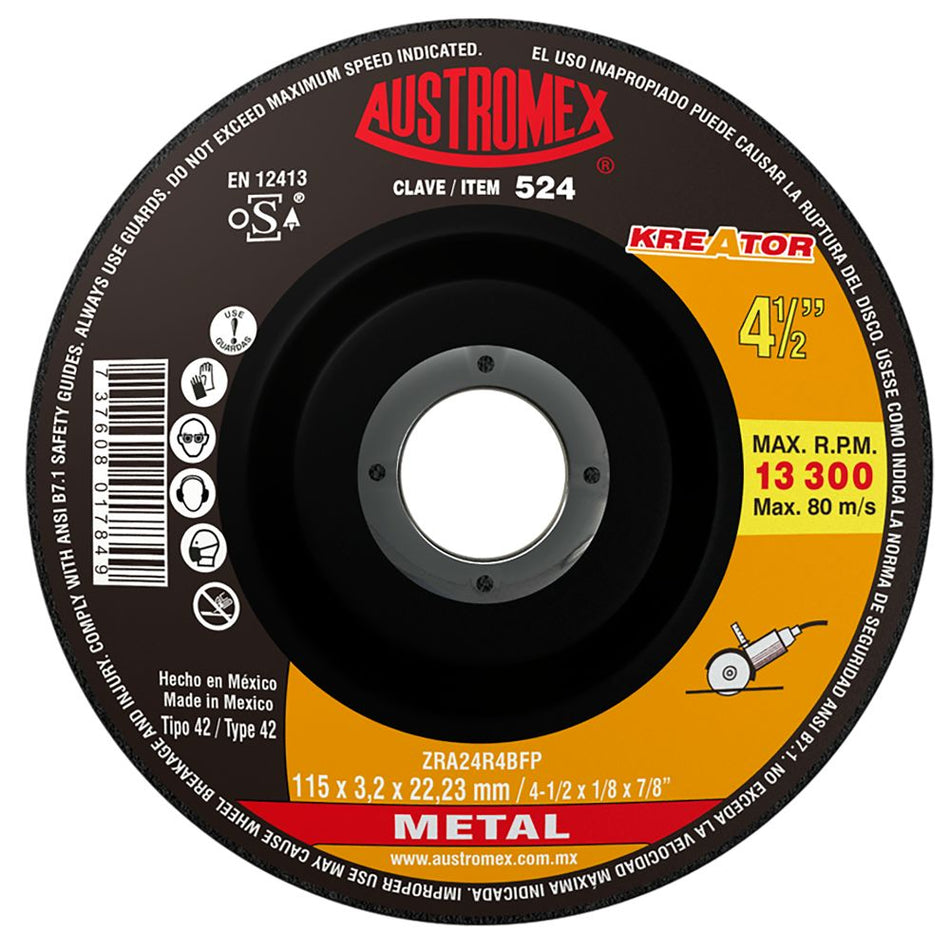Disco abrasivo para corte de metal de 11