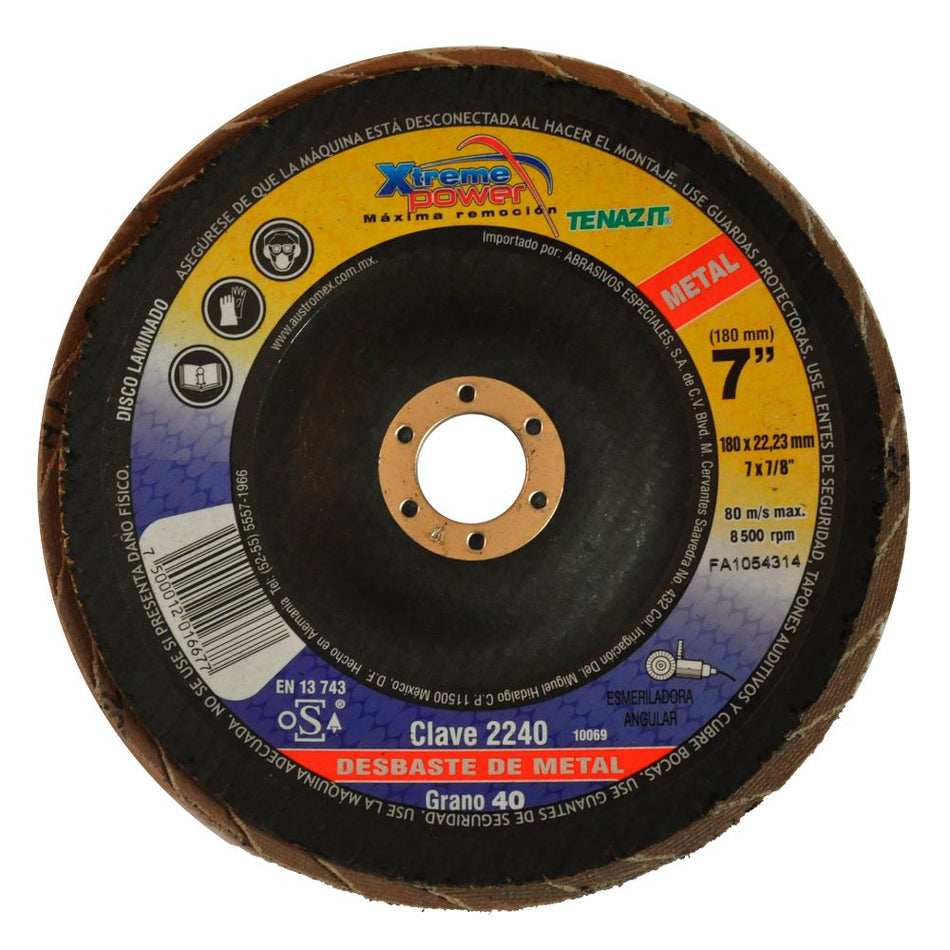 Disco laminado de zirconio - 40 de 180 x