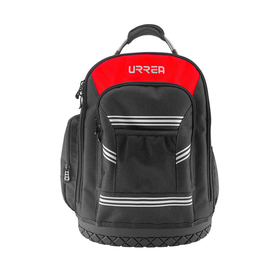 Mochila portaherramientas de poliéster extraíble 17"x13"x10", c/asa alambre Urrea MPE