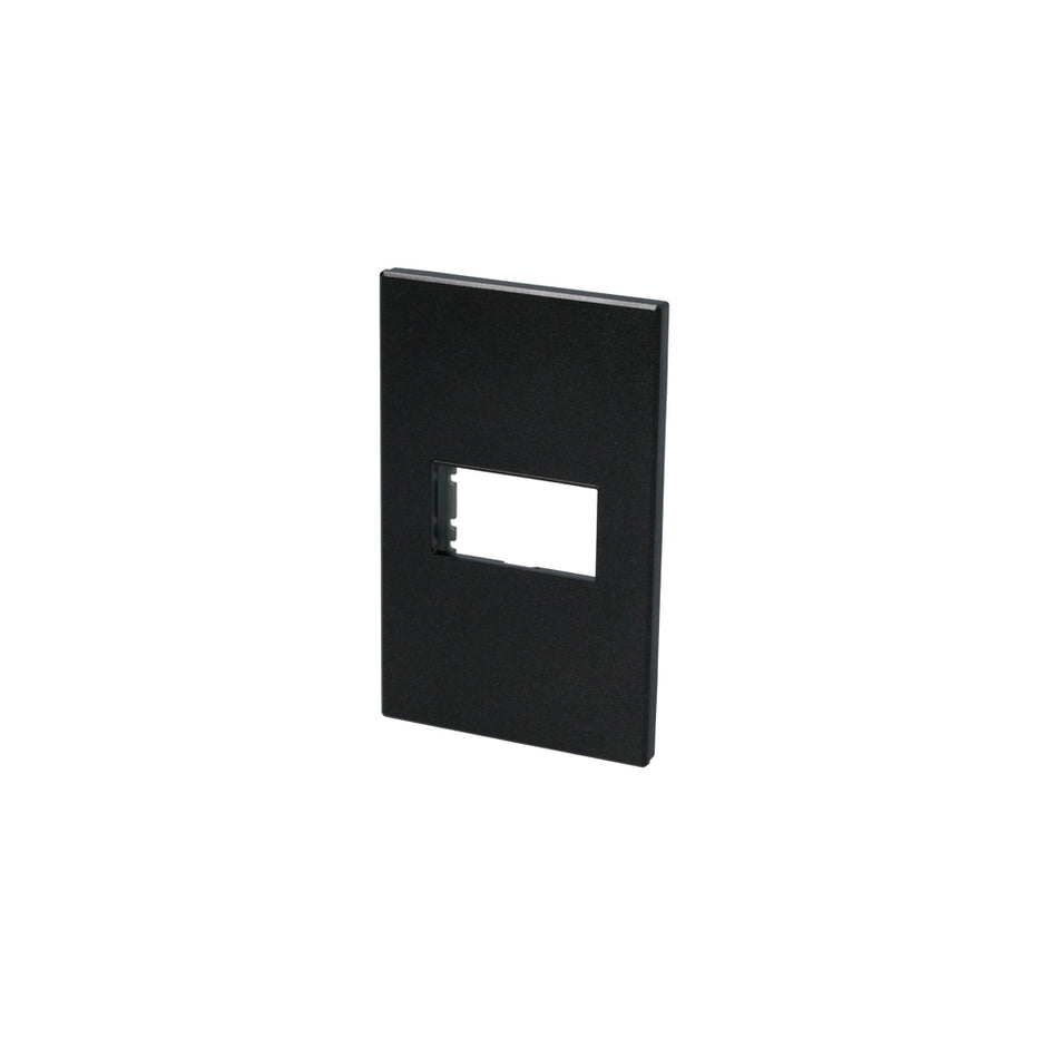Placa 1 módulo 1/3, línea Premium, color negro Surtek P600N