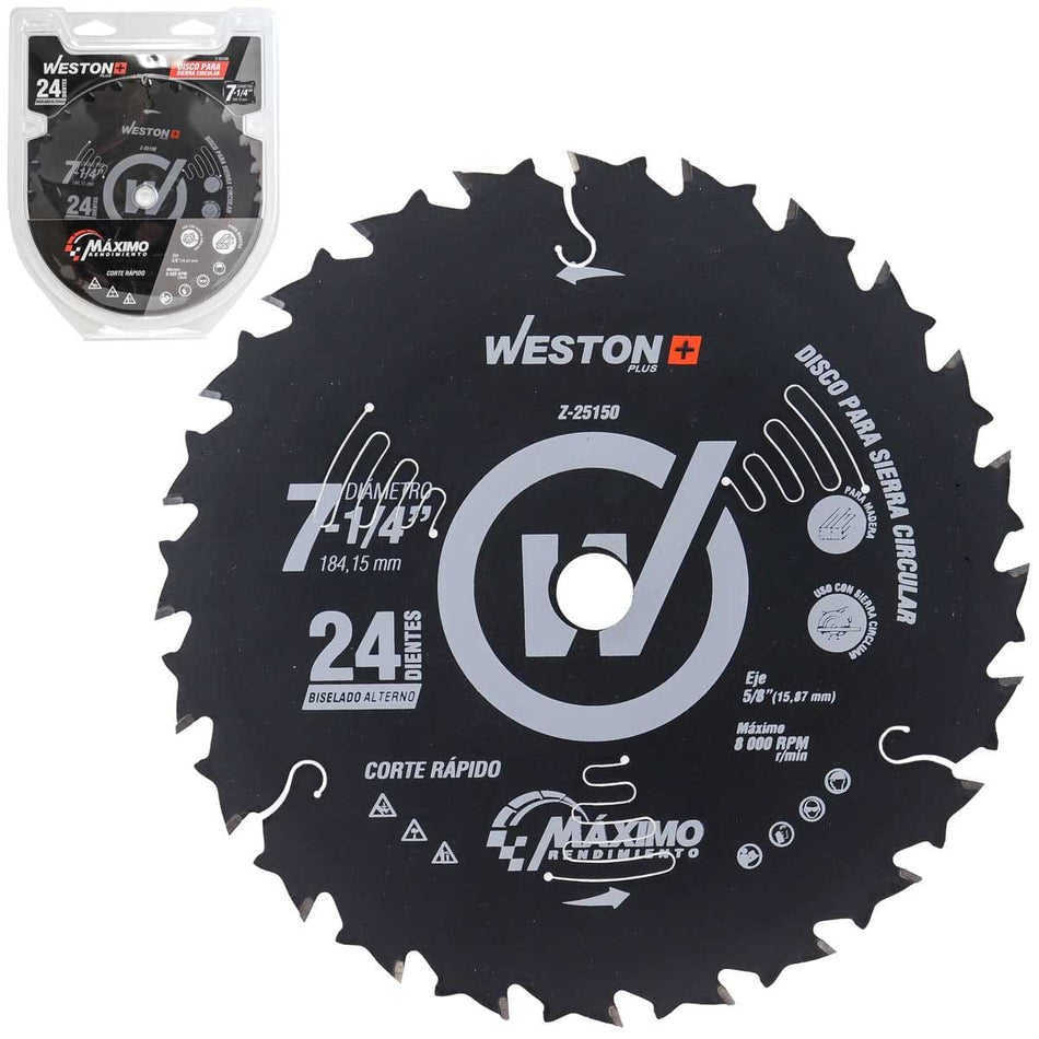 DISCO PARA SIERRA CIRCULAR P/MADERA CORT