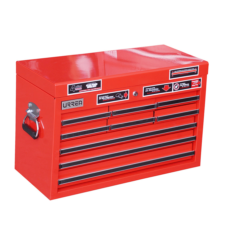 Gabinete superior 9 gavetas color rojo serie X 27" Urrea X27S9